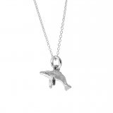 Wyland’s Sterling Silver Mini Humpback Whale Charm Necklace