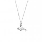 Wyland’s Sterling Silver Mini Orca Charm Necklace with Silver Chain